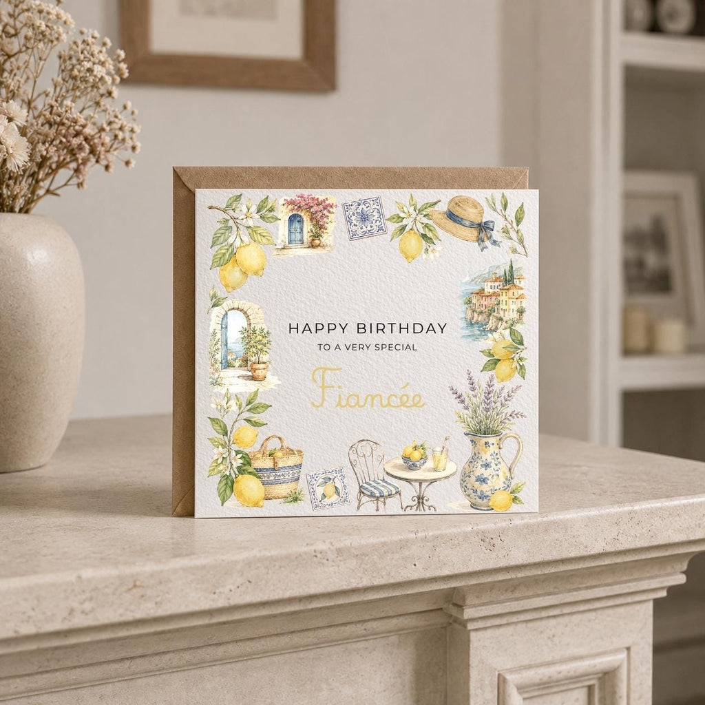Personalised Lemons Theme Birthday Card for Wife, Mum, Grandma, Daughter, Auntie, Sister etc