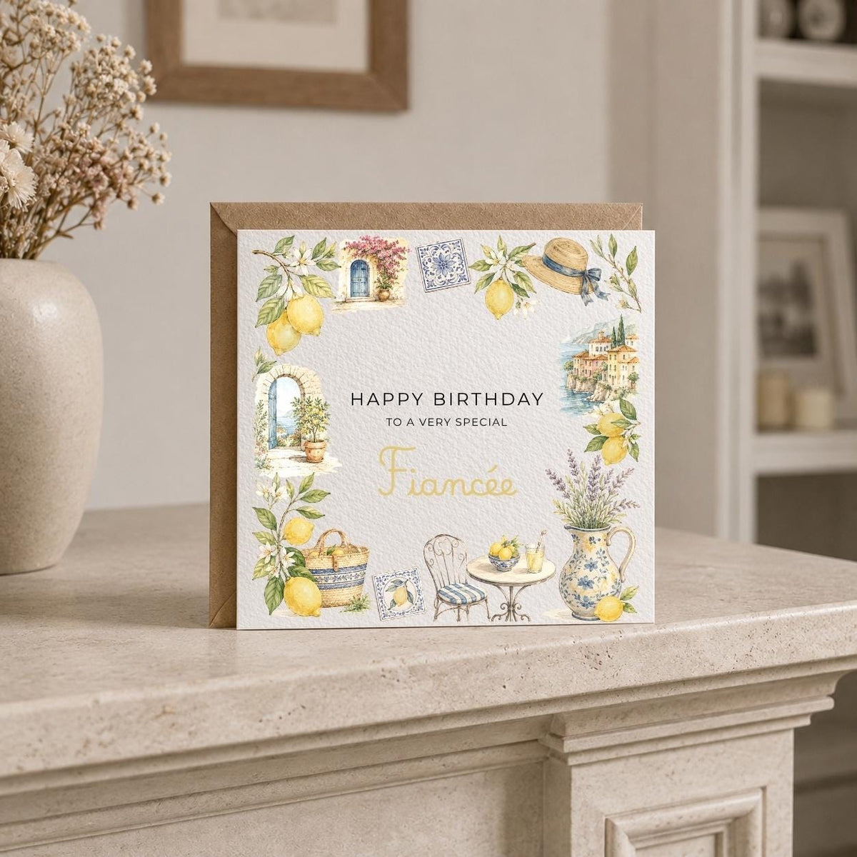 Personalised Lemons Theme Birthday Card for Wife, Mum, Grandma, Daughter, Auntie, Sister etc