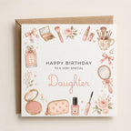 Personalised Makeup Theme Birthday Card for Wife, Mum, Grandma, Daughter, Auntie, Sister etc