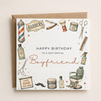Personalised Barber Theme Birthday Card for Husband, Dad, Grandad, Son,  Uncle, Brother etc