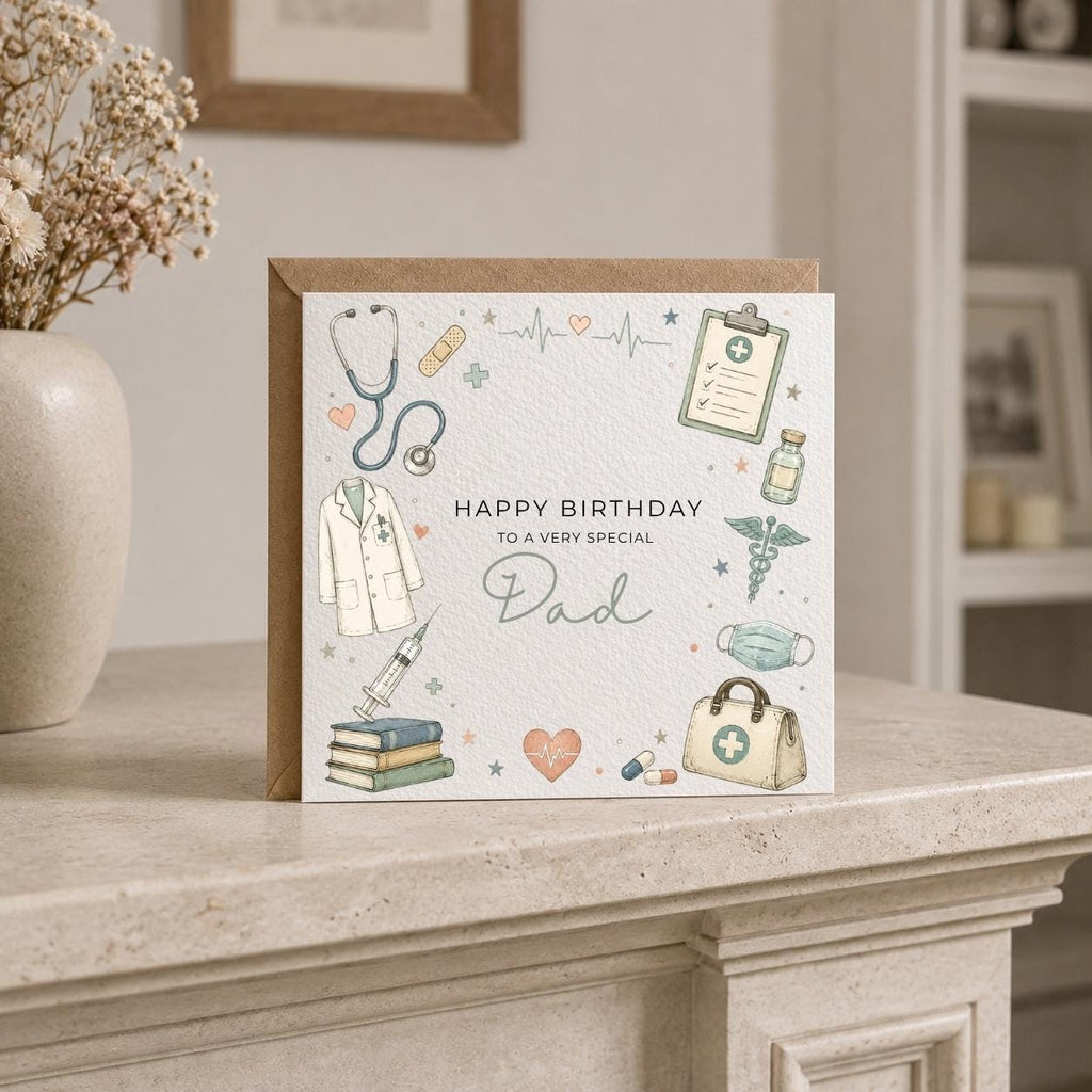 Personalised Doctor Theme Birthday Card for Husband, Dad, Grandad, Son,  Uncle, Brother etc
