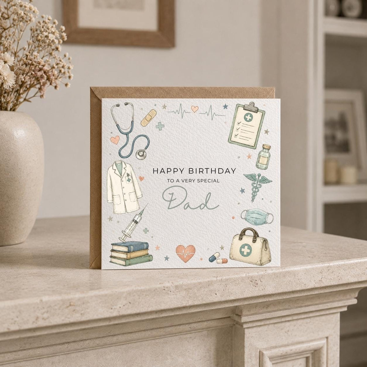Personalised Doctor Theme Birthday Card for Husband, Dad, Grandad, Son,  Uncle, Brother etc