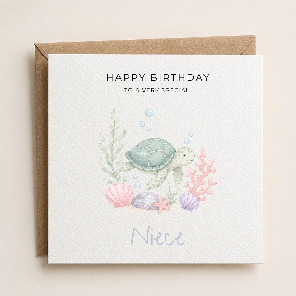 Personalised Ocean Theme Birthday Card for Daughter, Granddaughter, Sister etc