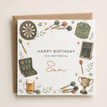 Personalised Darts Theme Birthday Card for Husband, Dad, Grandad, Son,  Uncle, Brother etc