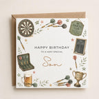 Personalised Darts Theme Birthday Card for Husband, Dad, Grandad, Son,  Uncle, Brother etc