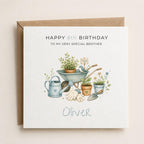 Personalised Gardening Theme Birthday Card for Son, Grandson, Brother etc
