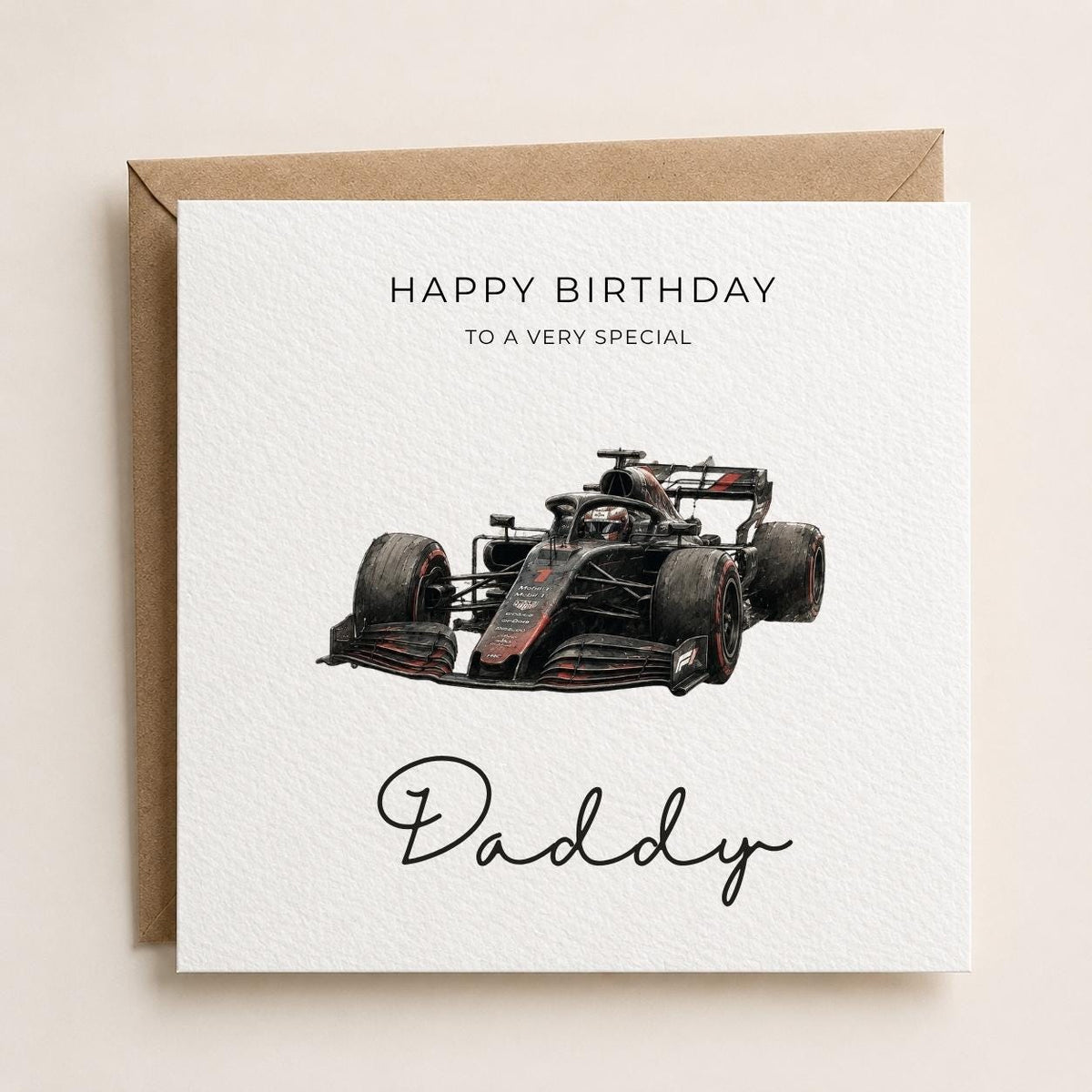 Personalised F1 Theme Birthday Card for Husband, Dad, Grandad, Son,  Uncle, Brother etc