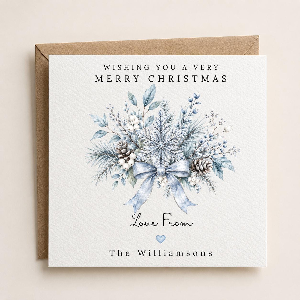 Personalised Christmas Card | Vintage Festive Greeting | Luxury Xmas Keepsake | Completely Customisable | Elegant Winter Wonderland