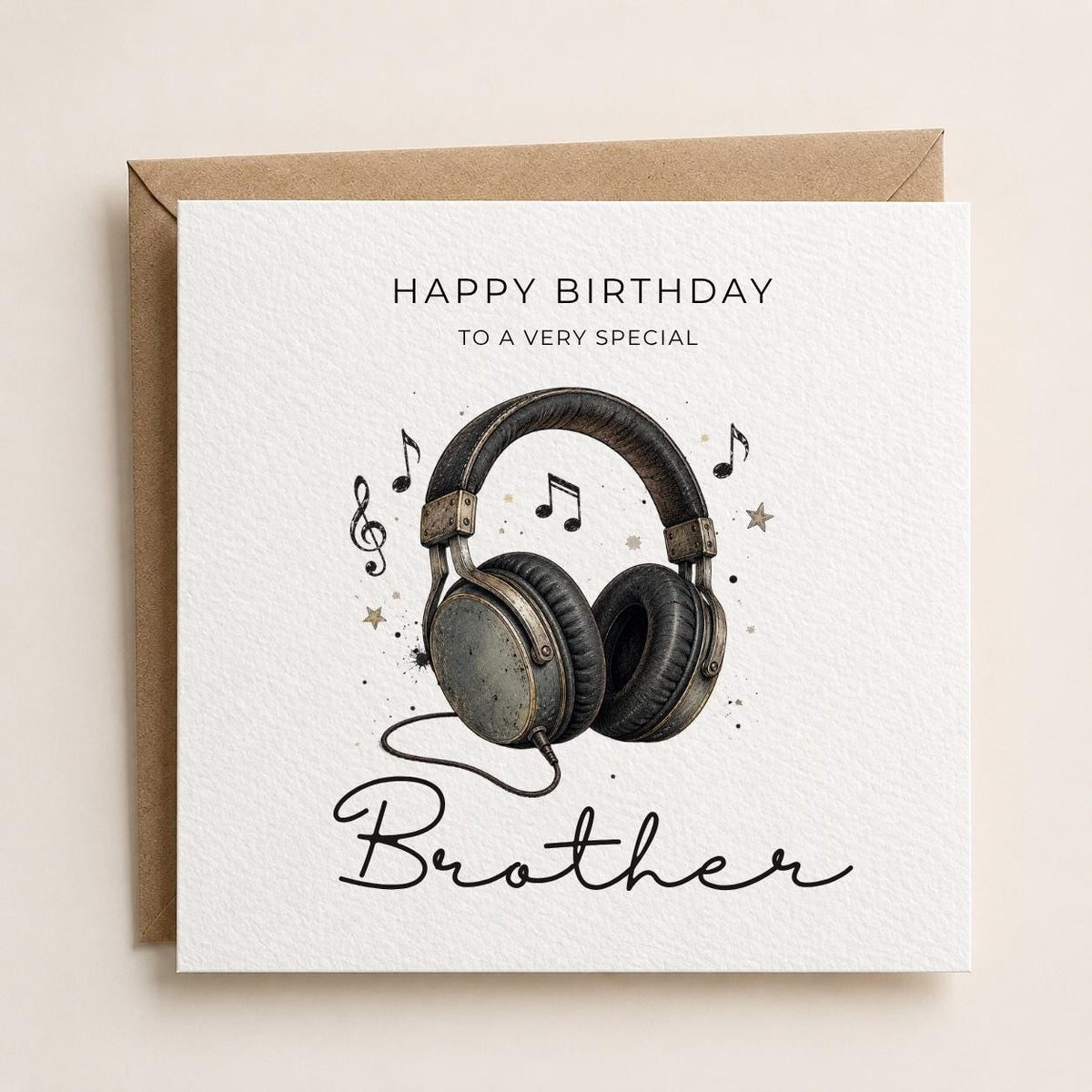 Personalised Music Theme Birthday Card for Husband, Dad, Grandad, Son,  Uncle, Brother etc