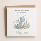 Personalised Dragon Theme Birthday Card for Son, Grandson, Brother etc