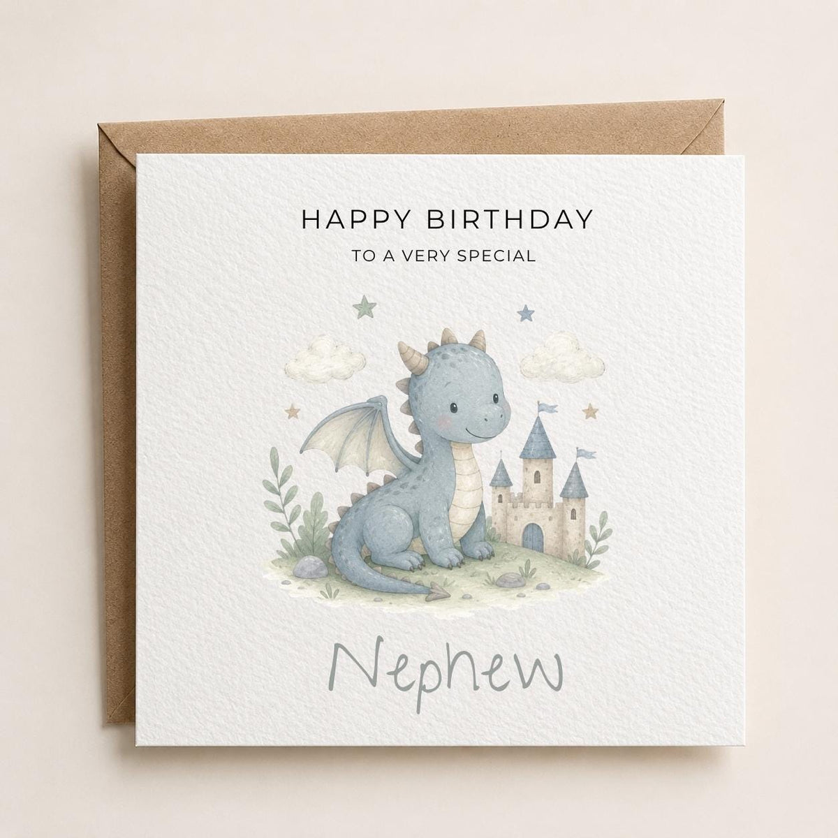 Personalised Dragon Theme Birthday Card for Son, Grandson, Brother etc