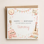 Personalised Music Theme Birthday Card for Daughter, Granddaughter, Sister etc