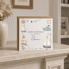 Personalised Boat Theme Birthday Card for Husband, Dad, Grandad, Son,  Uncle, Brother etc