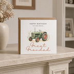Personalised Tractor Theme Birthday Card for Husband, Dad, Grandad, Son,  Uncle, Brother etc