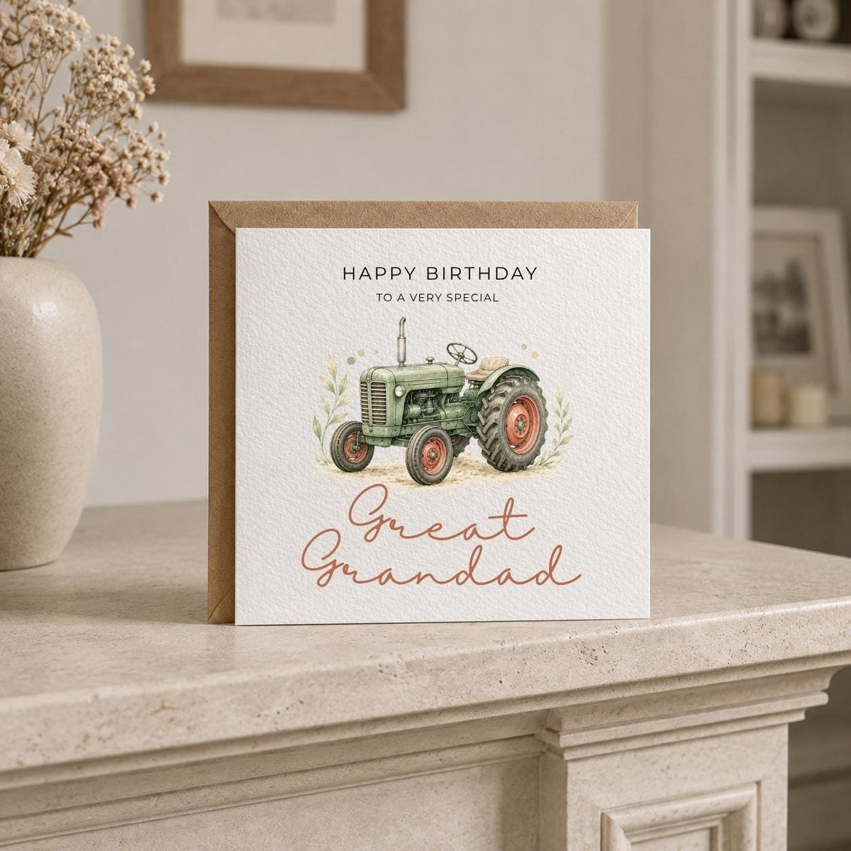 Personalised Tractor Theme Birthday Card for Husband, Dad, Grandad, Son,  Uncle, Brother etc