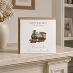 Personalised Train Theme Birthday Card for Husband, Dad, Grandad, Son,  Uncle, Brother etc