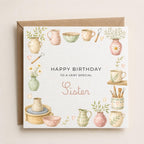 Personalised Pottery Theme Birthday Card for Wife, Mum, Grandma, Daughter, Auntie, Sister etc