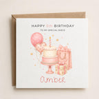Personalised Birthday Theme Birthday Card for Daughter, Granddaughter, Sister etc