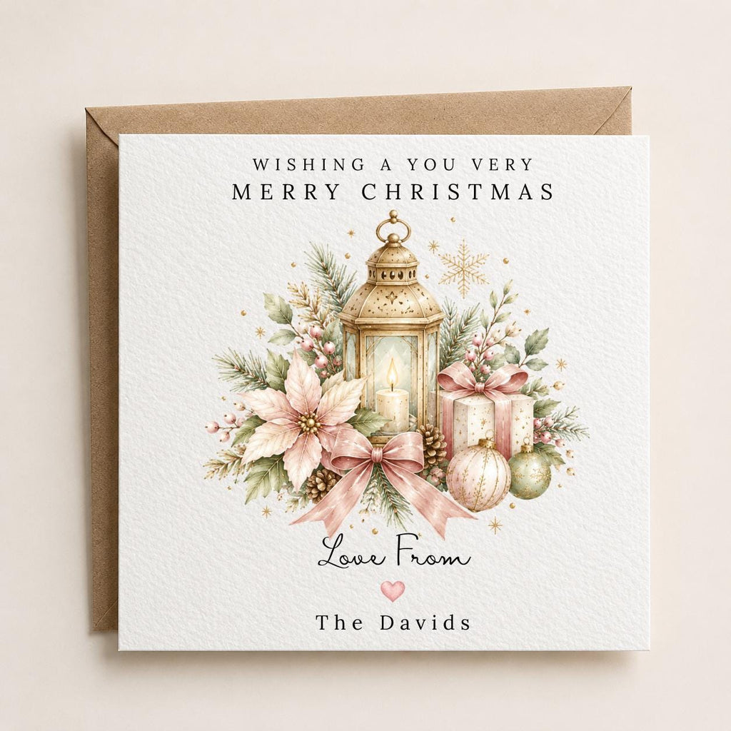 Personalised Christmas Card | Vintage Festive Greeting | Luxury Xmas Keepsake | Completely Customisable | Pretty Christmas