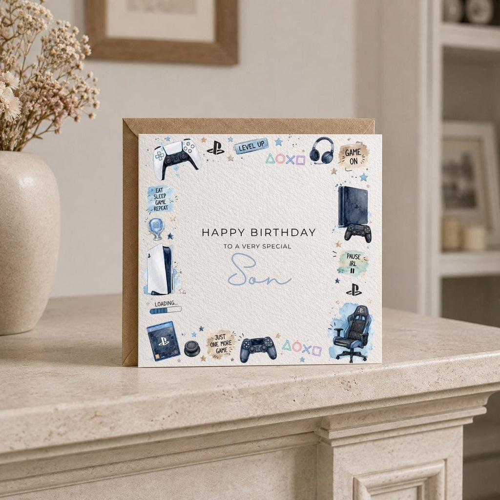 Personalised PlayStation Theme Birthday Card for Husband, Dad, Grandad, Son,  Uncle, Brother etc