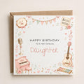 Personalised Music Theme Birthday Card for Daughter, Granddaughter, Sister etc