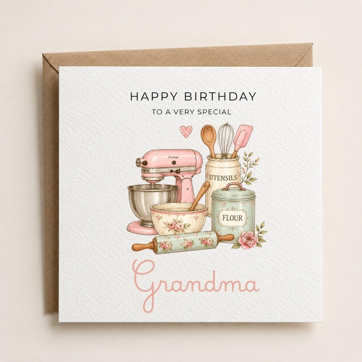 Personalised Baking Theme Birthday Card for Wife, Mum, Grandma, Daughter, Auntie, Sister etc