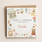 Personalised Sweets Theme Birthday Card for Son, Grandson, Brother etc