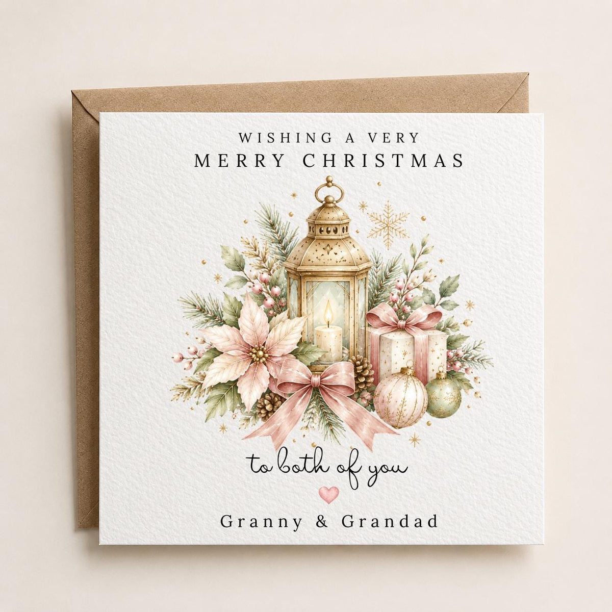 Personalised Christmas Card | Vintage Festive Greeting | Luxury Xmas Keepsake | Completely Customisable | Pretty Christmas