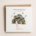 Personalised Monster Truck Theme Birthday Card for Husband, Dad, Grandad, Son,  Uncle, Brother etc