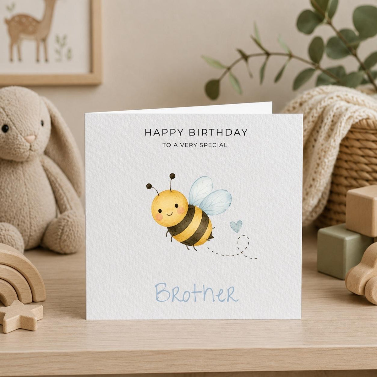 Personalised Bee Theme Birthday Card for Son, Grandson, Brother etc