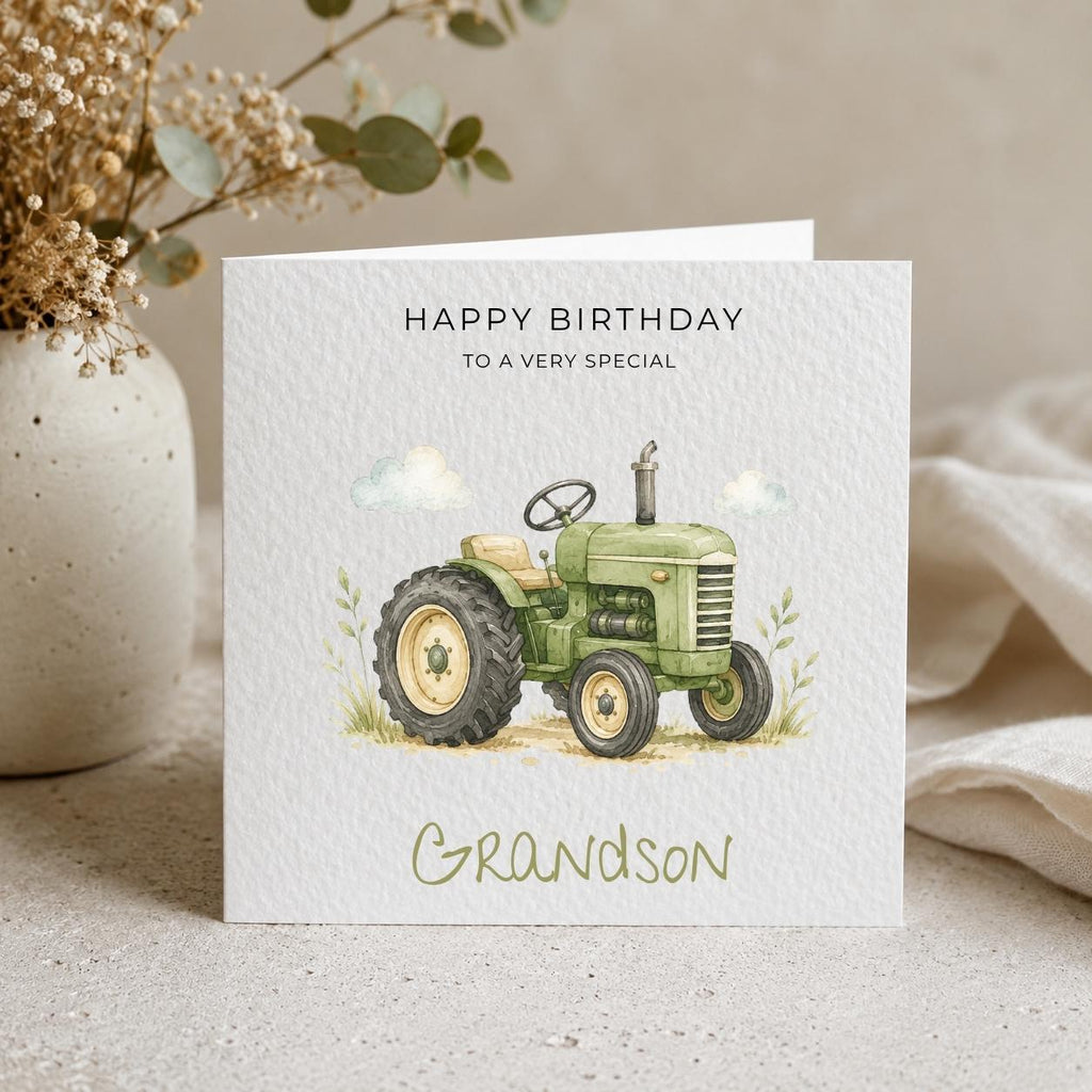 Personalised Farm Theme Birthday Card for Son, Grandson, Brother etc