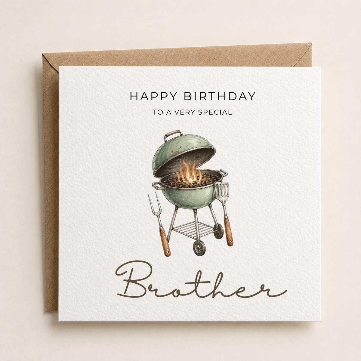 Personalised BBQ Theme Birthday Card for Husband, Dad, Grandad, Son,  Uncle, Brother etc