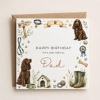Personalised Spaniel Dog Theme Birthday Card for Husband, Dad, Grandad, Son,  Uncle, Brother etc