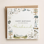 Personalised Cycling Theme Birthday Card for Husband, Dad, Grandad, Son,  Uncle, Brother etc