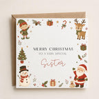 Personalised Christmas Card for Children | Santa, Elf, Reindeer Theme