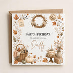 Personalised Autumn Theme Birthday Card for Mum, Dad, Daughter, Sister, Friend etc