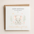 Personalised Zoo Theme Birthday Card for Daughter, Granddaughter, Sister etc