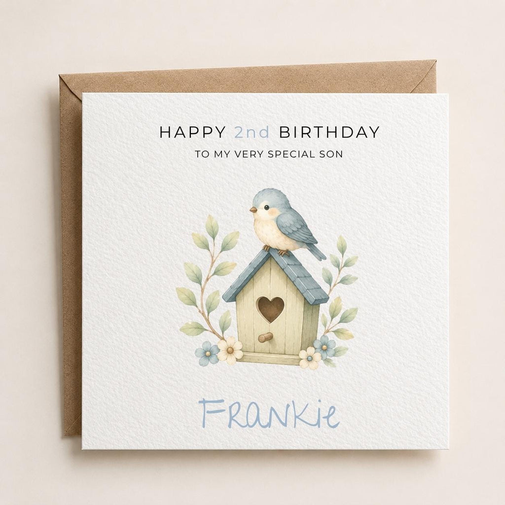 Personalised Birds Theme Birthday Card for Son, Grandson, Brother etc
