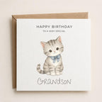 Personalised Cats Theme Birthday Card for Son, Grandson, Brother etc