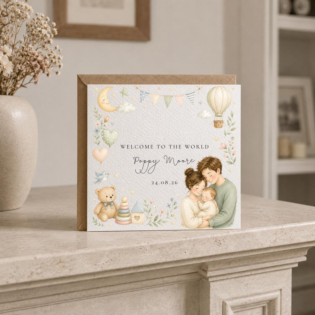 Personalised Mum & Dad New Baby Card