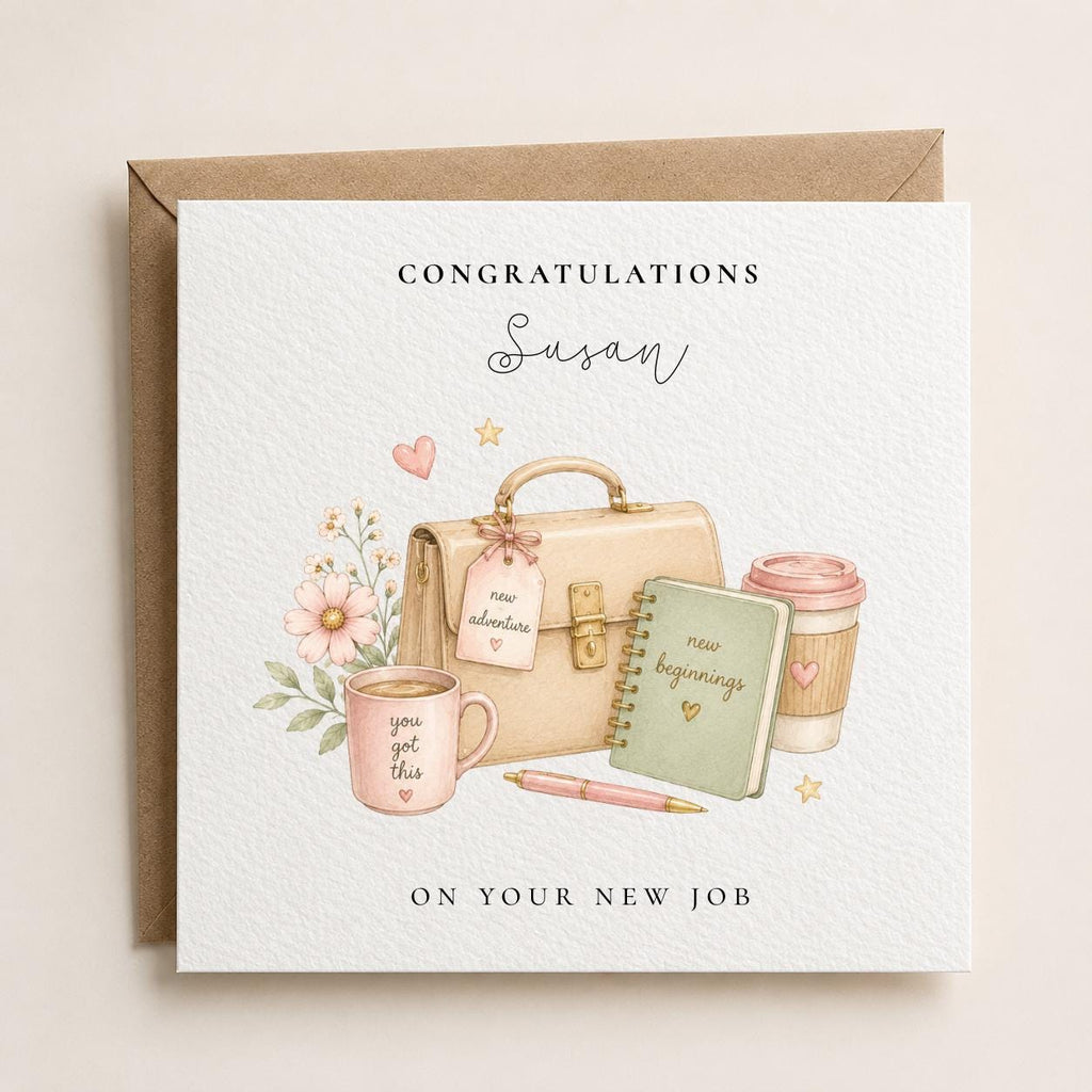 Personalised For Her Good Luck / New Job Card