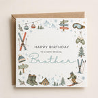 Personalised Skiing Theme Birthday Card for Husband, Dad, Grandad, Son,  Uncle, Brother etc
