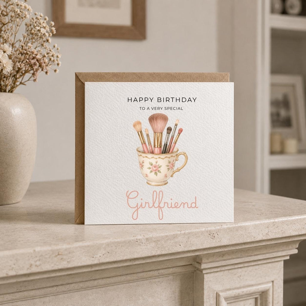 Personalised Makeup Theme Birthday Card for Wife, Mum, Grandma, Daughter, Auntie, Sister etc