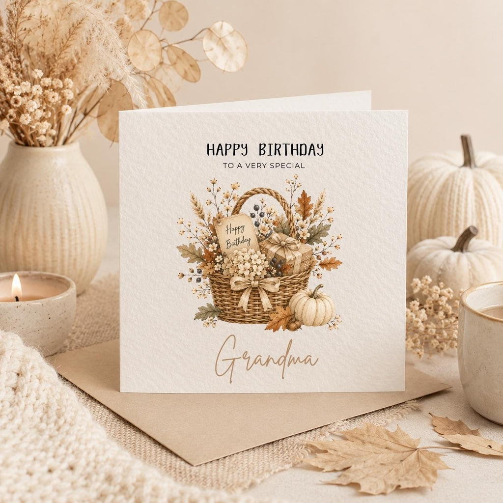 Personalised Autumn Theme Birthday Card for Son, Brother, Sister, Daughter & Friend etc
