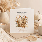 Personalised Autumn Theme Birthday Card for Son, Brother, Sister, Daughter & Friend etc