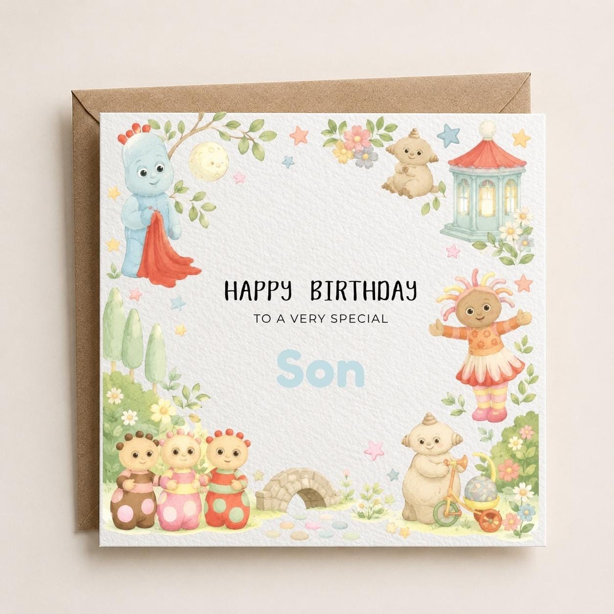 Personalised In the Night Garden Birthday Card for Son, Daughter, Sister