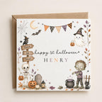 Personalised Halloween Card, Boys First Halloween Birthday Greeting