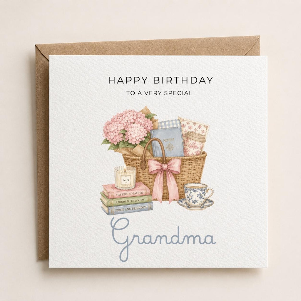 Personalised Grandmillennial Theme Birthday Card for Wife, Mum, Grandma, Daughter, Auntie, Sister etc