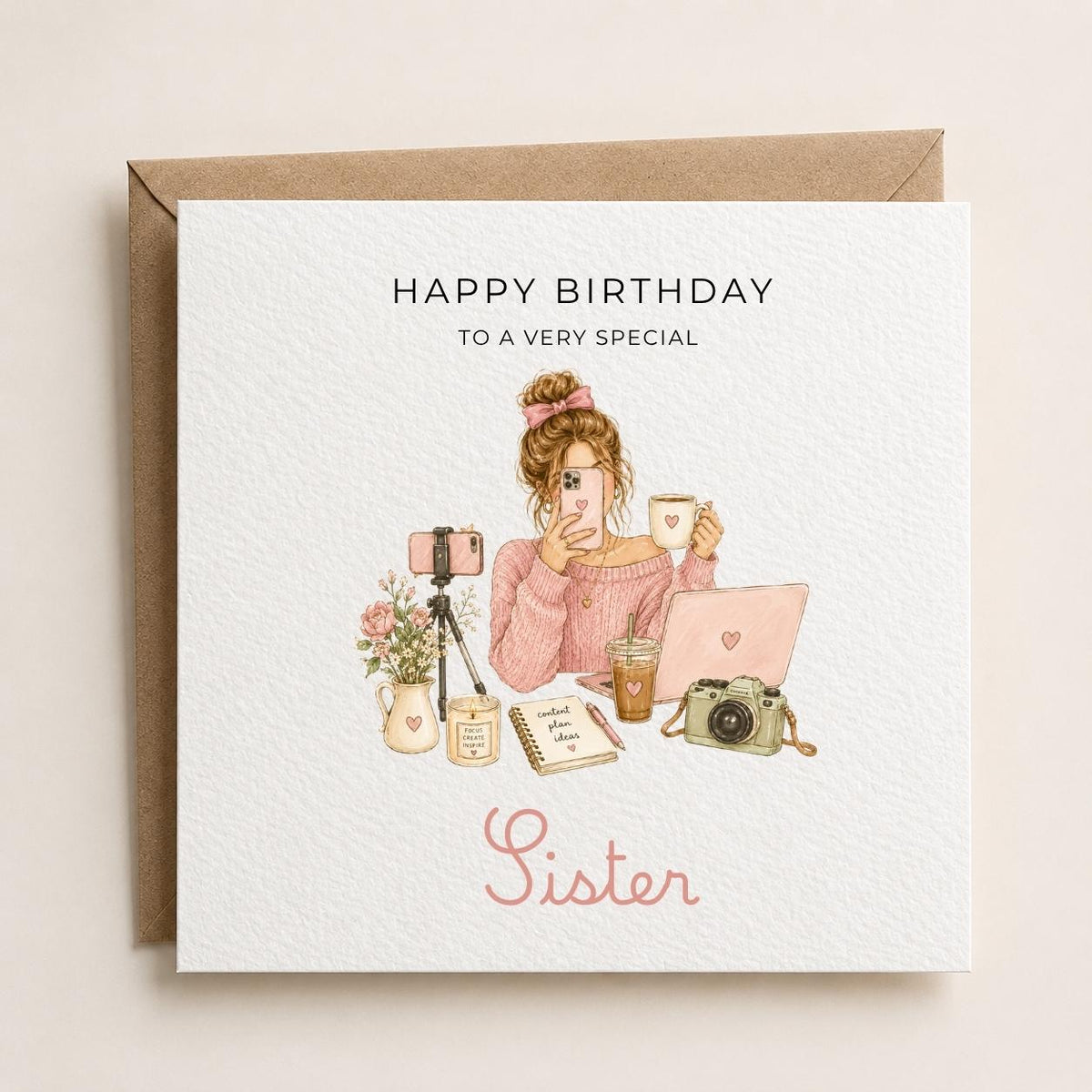 Personalised Influencer Theme Birthday Card for Wife, Mum, Grandma, Daughter, Auntie, Sister etc