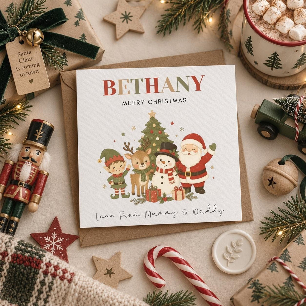 Personalised Christmas Card | For Children | Completely Customisable | Festive Children Greetings Card